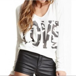 Go Couture Love T-Shirt Dolman Sleeve Top